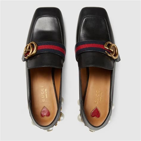 gucci leather loafer pumps|Gucci penny loafers women's.